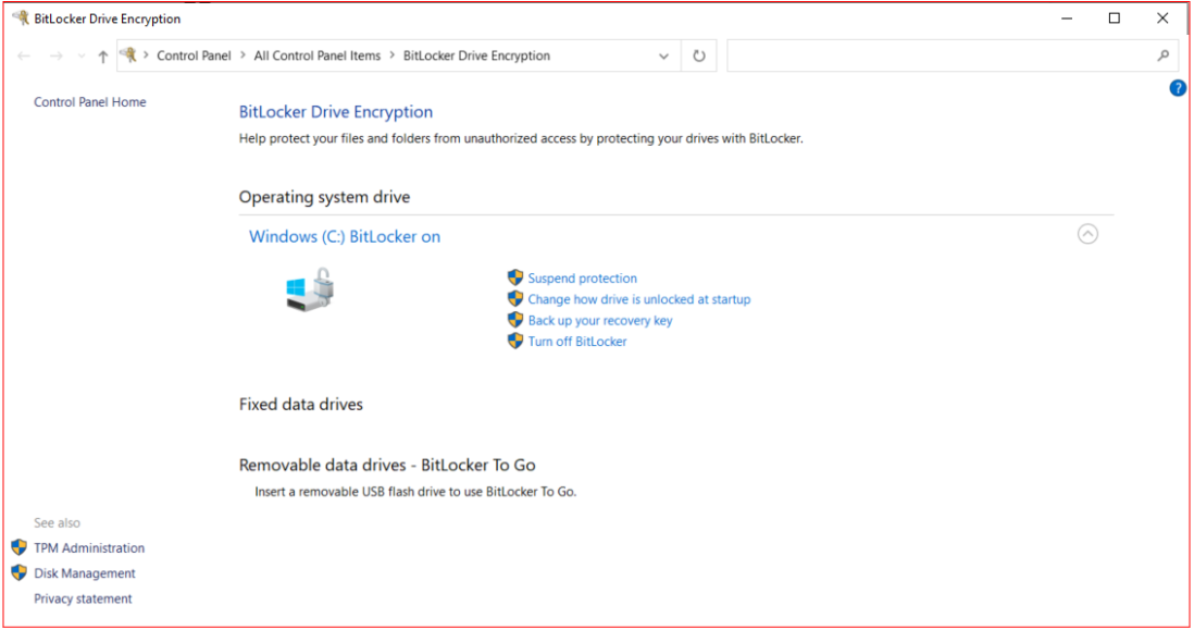 Microsoft Windows BitLocker Encryption - - IT Service Desk